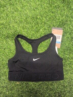 Kids Nike Girls Black Pro Swoosh Sports Bra Size M